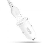 XO TZ08 car charger 2x USB 2,1A white + USB-C cable