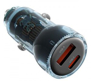 XO CC60 Smart Διαφανής Φορτιστής Αυτοκινήτου A30W+C30W/Ταυτόχρονη 60W Μαύρο